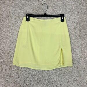 Aritzia Sunday Best Tatiana Mini Skirt Womens 4 Yellow High Waisted Crepe Lined